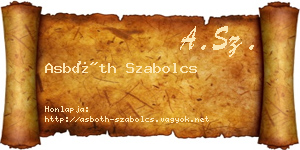 Asbóth Szabolcs névjegykártya