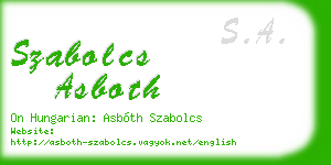 szabolcs asboth business card