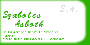 szabolcs asboth business card